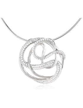 Merii Damen Halskette 925 Sterling Silber rhodiniert Zirkonia 45 cm weiß