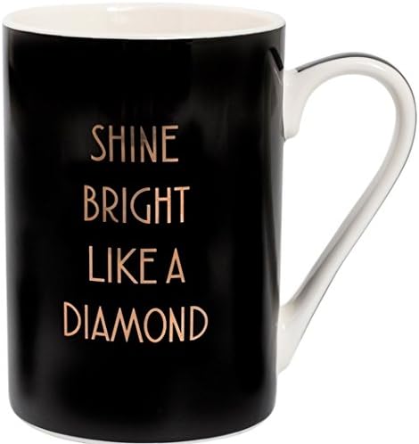 Gainsborough Giftware 'Shine Bright Like A Diamond' Mug (One Size) (Black/Gold)