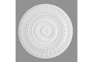 PROVISTON Rosace en stuc - Polystyrène - Diamètre : 640 mm - Blanc - Qualité supérieure - Stable - Montage facile - Rosace de plafond - Décoration murale