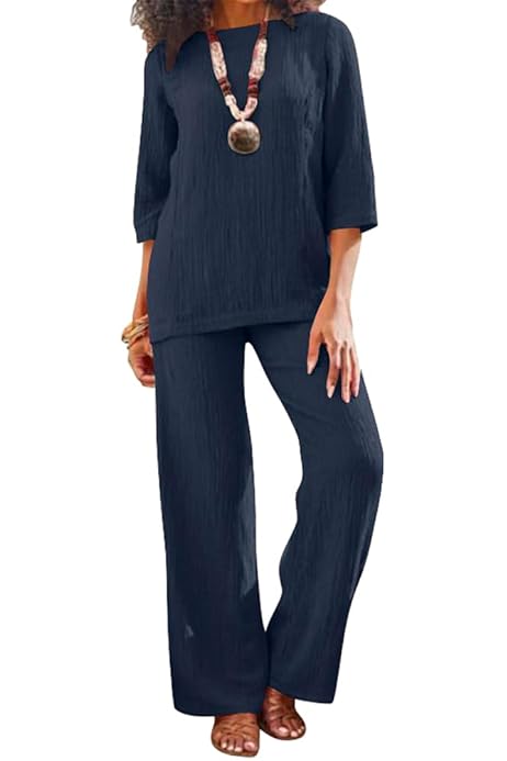 Completo Lino Donna Completo Donna Estate In Lino Pezzi Con