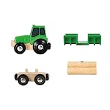 BRIO 33799 – Traktor mit Holz Anhänger, bunt - 3