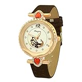 IG Invictus Luxus Damen Metall Quartz Lether Gürtel Zifferblatt mit Diamant Damenuhren Ruijiu mit Diamant Liebes Armbanduhr ZYBFLS 40 Liebe lässig auf Braun MIT diamanten