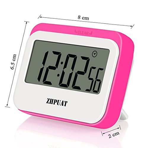 ZHPUAT Magnetischer Kurzzeitmesser Timer mit Schutzhülle aus Silikon Küchentimer Top Qualität Hochwertig Countdown/up macht Pünktlich Farbe Rosa - 4