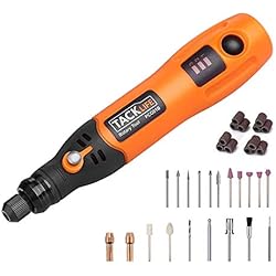 Mini Amoladora, TACKLIFE-PCG01B-3.7V Amoladora Electronica DC, Herramienta rotativo USB recargable con 31 pcs Accesorios para los DIY trabajos de Pulido Abrasivo y Corte