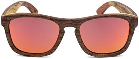AHY Vintage Bamboo Glasses, Premium Wooden Sunglasses/Polarized Glasses,Orange