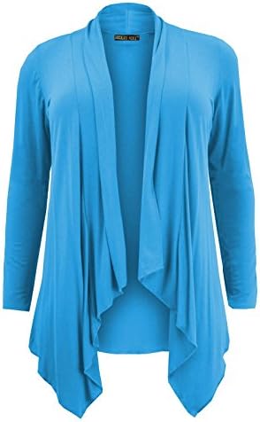 New Ladies Long Sleeve Waterfall Boyfriend Cardigans Plus Size Baggy Tops