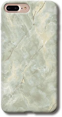 ELETRICO iPhone 7 Plus Case TPU Silicone Soft Back Cover Marble Stone Pattern 5.5 inch (light green)