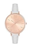 New Trend Unisex Armbanduhr Damen-Uhr Herren-Uhr Analog Quarzwerk Leder-Armband Chronograph mit Dornschließe