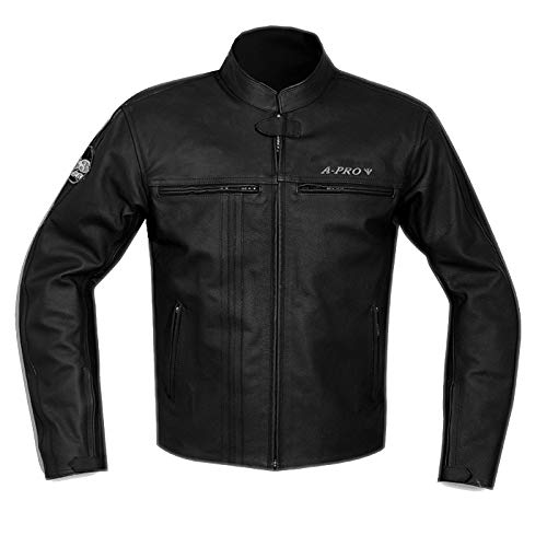 Giubbino Giacca Pelle Moto Vintage Nero Lion Protezioni-CE Rimovibili Taglia M 4 - Foto 3