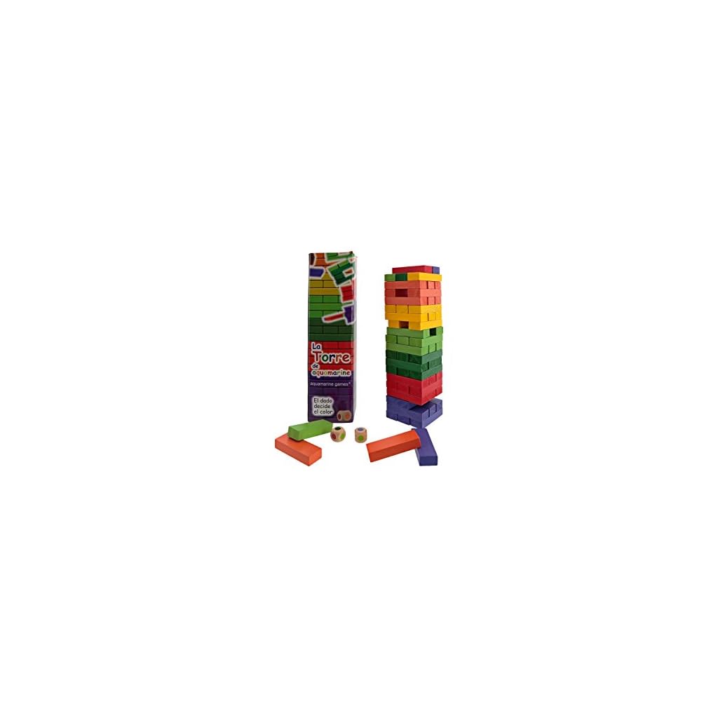Tour De Couleurs Aquamarine Games - Jeu Familial En Bois Avec Dés - CP006 - Version Miscelanea