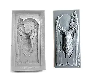 Deer Head Pattern Silicone Mold DIY soap Resin Cement Frame Flexible and Reusable Silicone Mould