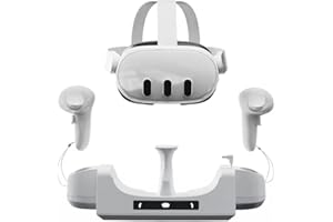 DollaTek ?adowarka VR 3 w 1 stacja dokuj?ca do monta?u na ?cianie ze wska?nikiem ?wietlnym LED Quest 3 okulary/uchwyty Podstawa ?aduj?ca akcesoria antypo?lizgowe