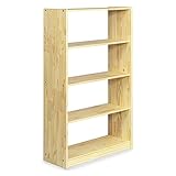 stabile Ausführung IDIMEX Regal Standregal Bücherregal Büroregal Massivholzregal Kiefermassivregal, Kiefer massiv in Natur lackiert, 5 Regalböden
