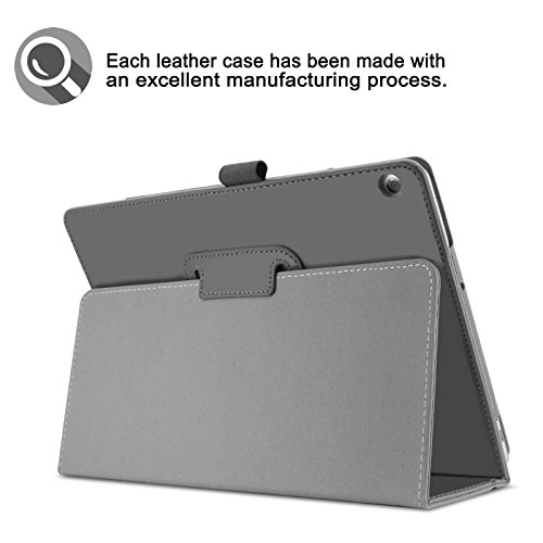 Huawei MediaPad M3 10 Lite 10 Hülle Case, Infiland Slim Fit Folio PU-lederne dünne Kunstleder Schutzhülle Cover Tasche für Huawei MediaPad M3 10 Lite 10 (Weltraum Grau) - 8