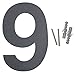 Produktbild Thorwa Design Edelstahl Hausnummer 9, anthrazit beschichtet, inkl. Montagematerial / H: 160mm / Farbe: grau-schwarz RAL 7011