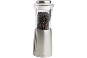 T&G 11717 CrushGrind Apollo Clear Acrylic and Stainless Steel Pepper Mill, 15 cm Clear Acrylic/Stainless Steel