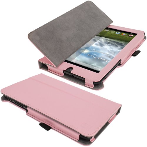 igadgitz Rosa PU Ledertasche Hülle Folie Cover für Asus MeMO Pad ME172V 7″ Tablet mit Multi Winkelbetrachtung Stand + Stylus Schift Halter + Displayschutzfolie - 5