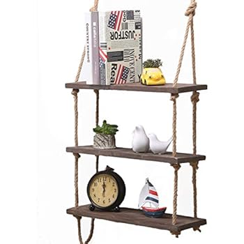 Rustikales Massivholz-Wandregal zur Aufbewahrung, schwebendes Wandregal