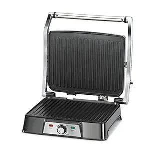 Glen Contact Grill and Sandwich Maker 2000W with Non Stick Coated Grill Plate, 180 Degree Opening (Black, 3037)