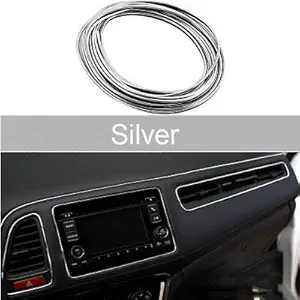 ZESI Chrome Interior Decoration Beeding for Car AC Vents and Dashboard (5 Meter) Decoration Strip Moulding Chrome