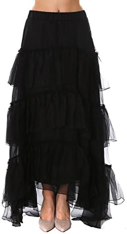 P.A.R.O.S.H. Women's D620558gorgandis13 Black Silk Skirt