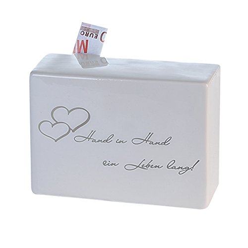 Casablanca Spardose "Hand in Hand ein Leben lang!" oder "together...forever..." tolles Geschenk zur Hochzeit, Verlobung, Liebe und Freundschaft