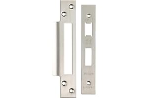 LOOPS Forend Strike and Fixing Pack - Suitable for Sashlocks - Satin Stainless Steel | Forend Strike & Fixing Protective Plate Set - Door Lock Furnishings - Forend Plate, Strike Plate and Screws Included