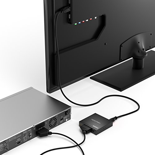 deleyCON SCART zu HDMI Konverter mit Audio Extractor SCART + HDMI Eingang auf HDMI Ausgang Koaxial + 3,5mm Audio Ausgang SCART auf HDMI - 5