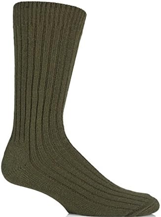 2 Pairs Mens Short Wool Blend Military Action Green Socks Size 6-11 Uk 39-45 Eur