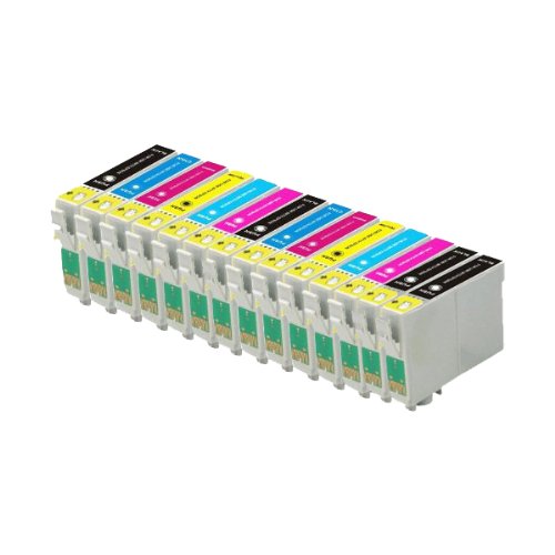 ECS - 14 cartuchos de tinta (2 de cada color y 4 negros) compatibles con los cartuchos de Epson T0807, T0801, T0802, T0803, T0804, T0805 y T0806 para las impresoras Epson Stylus Photo R265, R360, R285, RX560, RX585, RX685, P50, PX650, PX660, PX700W, PX710W, PX720WD, PX800FW, PX800FW, PX810FW y PX820FWD (no son cartuchos originales)