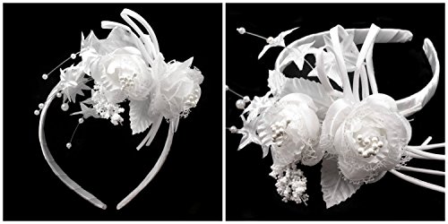 Preisvergleich Produktbild Kommunion Mädchen Haarreif mit Blumen weiss 15