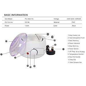 Depilatory Waxing Kit Including 500ML Paraffine Wax Heater Pot - Image 2