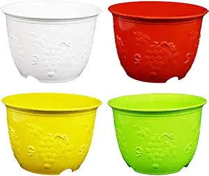 KHOJI Daffodil Pot (A Set of 4 Multicolored pots)