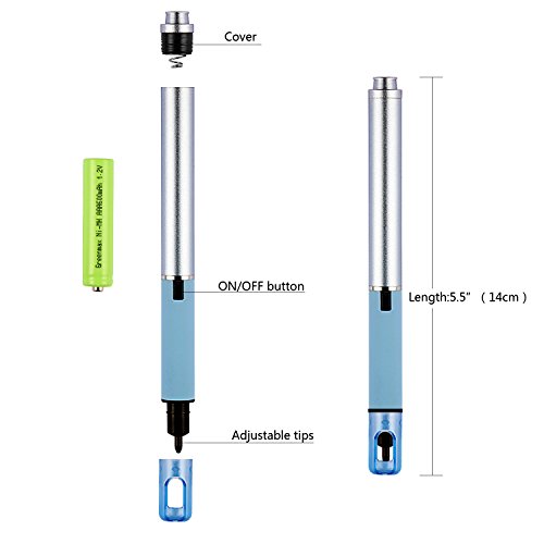 Mixoo Präzision Eingabestift Aktiver Stylus Touchstift mit 1.9mm Feinspitze für Touch-Screen Apple iPhone, iPad, iPad Mini, Samsung Galaxy und alle Tablets Smartphones (blau) - 2