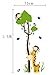 Instylewall Home Decor Mural Vinyl Wall Sticker Tall Tree Height Chart Monkeys Kids Nursery Room Wall Art Decal Paper