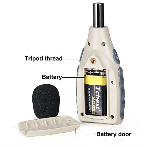 GrandBeing®LCD Tragbar Digital Sound Level Meter Schallpegelmesser 30dBA~130dBA mit eine 9V batterie (Schallpegelmesser) - 4