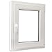 Produktbild Festnight PVC Fenster Drehkippfenster Kellerfenster mit 2 Fach Verglast Linksseitig Griff 600x800mm