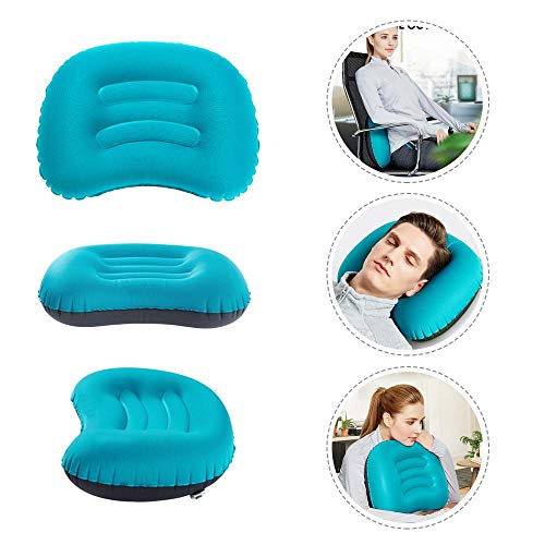 Preisvergleich Produktbild Aufblasbares Kopfkissen Camping,Womdee Kissen Aufblasbar Strand,kissen Aufblasbar Mit Bezug Wasserfest,Ultralight Faltbar Geeignet Wie Für Camping, Garten, Strand, Urlaubsreise,Outdoor, Büro, Reise