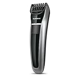 SUPRENT Stubble Beard Trimmer for Men with 7 lock-in Precise Length Settings and Travel Lock, Protable USB Charging (Black)