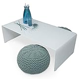 Mesa de centro de cristal curvado templado tintado en blanco