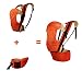 Upinva Ergonomic Baby Carrier Safety 4 in 1 Slings Breathable Mesh Airflow Wrap with Detachable Hipseat Head Support Suitable for Newborns Infants and Toddlers for All Seasons (Orange)