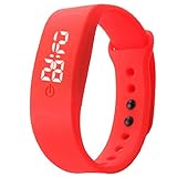 Kolylong Unisex Gummi LED Datum Digital Sport Armband Kolylong Rote