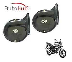 Auto Hub Trumpet Bike Horn For Honda Cb Unicorn 150 - Set Of Two (Black)