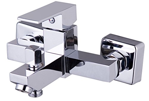 DP Grifería - Grifo monomando de bañera, color plateado, serie Arce