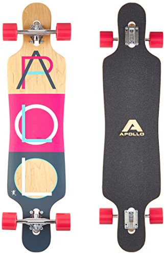 Apollo Longboard Fidji Special Edition Tabla Completa con rodamiento de Bolas High Speed ABEC Incl. Skate T-Tool, Drop Through Freeride Skate Cruiser Boards