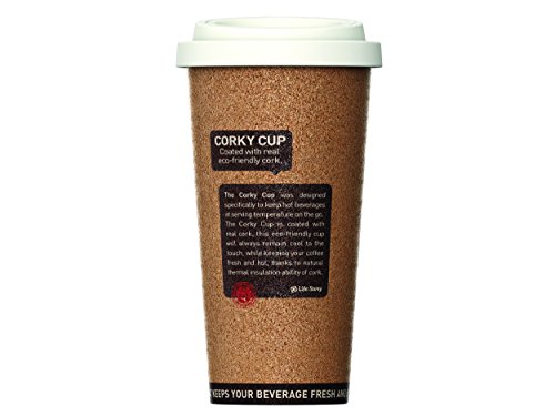 2er Set wiederverschließbarer Kork- und Kaffee- Becher to go; ideal für Unterwegs und Arbeiten. 500 ml, Antibakteriell, Rutschsicher, Kaffe und Teebecher. - 4