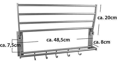 50cm Alu Handtuchhalter Badregal Wandregal Wandhandtuchhalter Bad Handtuch Regal - 3