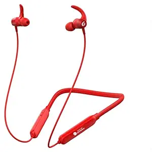 Matlek 15 Hours Non-Stop Wireless Headphone Earphones Neckband with Mic Sweat Proof for Running, Gym Work with All The Bluetooth Phones and Devices(Red)
