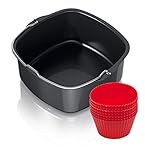 Philips HD9925/01 Back-Kit für Airfryer (Backform und Muffinförmchen) Metall Schwarz/Rot