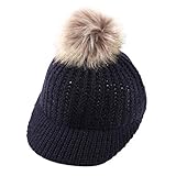 Mitlfuny Unisex Baby Kinder Jungen Zubehör Säuglingspflege,Kleinkind Baby Mädchen Jungen Winter Fawn Häkeln Strickmütze Hairball Striped Cap